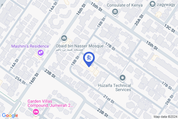 Map Luxurious Furnished Villa in Jumeirah