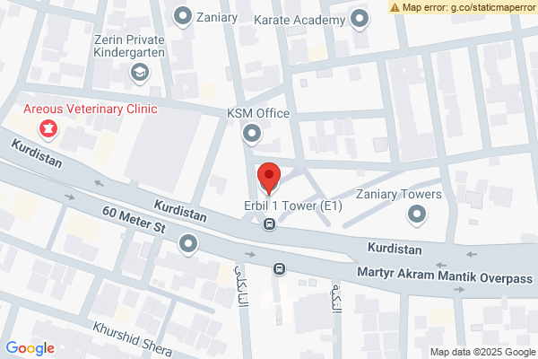Map Spacious 1BR Apartment in Erbil
