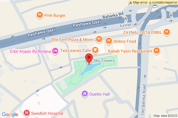 الخريطة شقة مفروشة حديثة للإيجار في أربيل