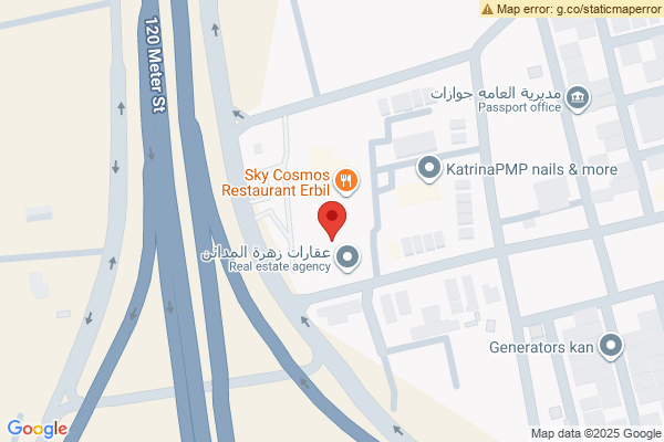 الخريطة شقة مفروشة حديثة للإيجار في أربيل