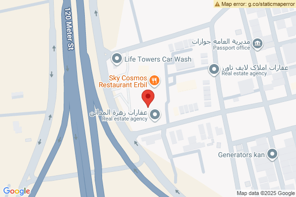 Map Spacious 3 Bedroom Apartment in Erbil