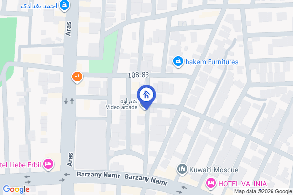 Map Erbil hotel with 45 rooms