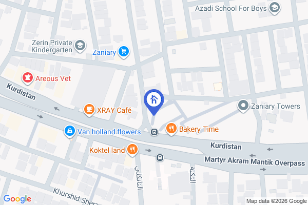 Map Modern 1 Bedroom Apartment in Erbil
