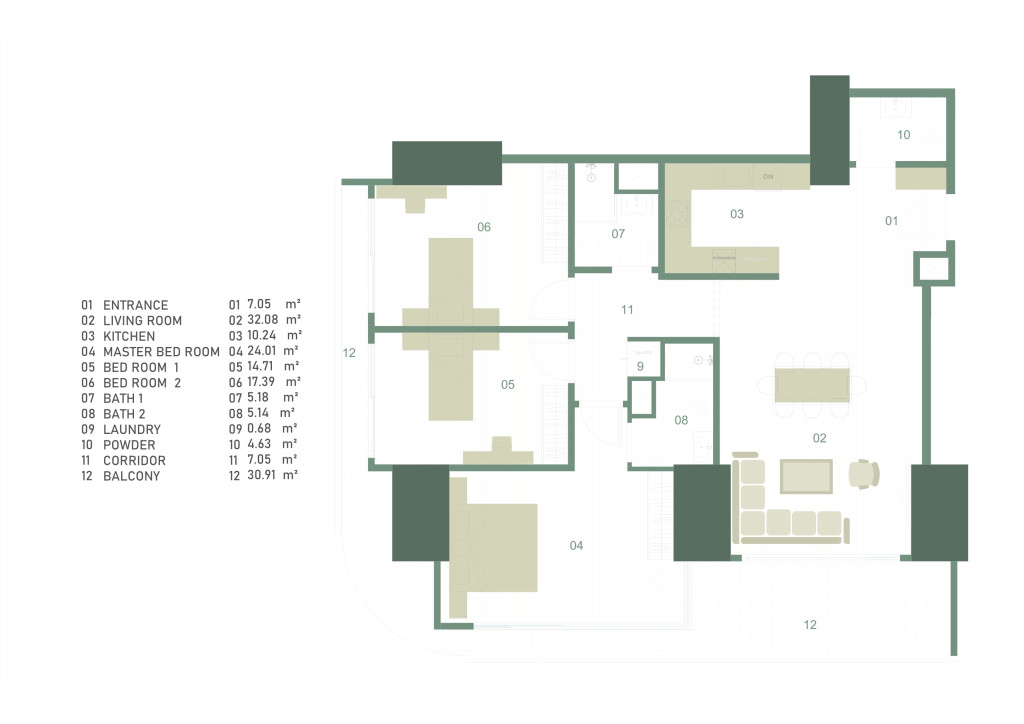 A, C Building پلانی نهۆم