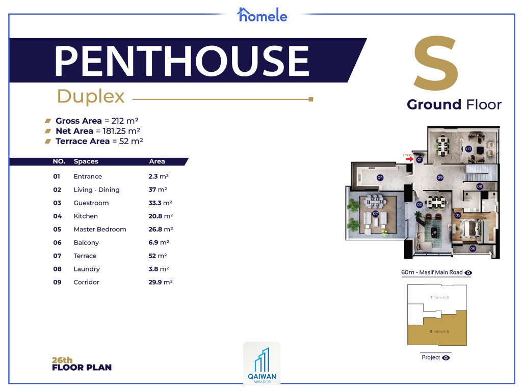 Building (D-F-G) 26th and 27th Floor پلانی نهۆم