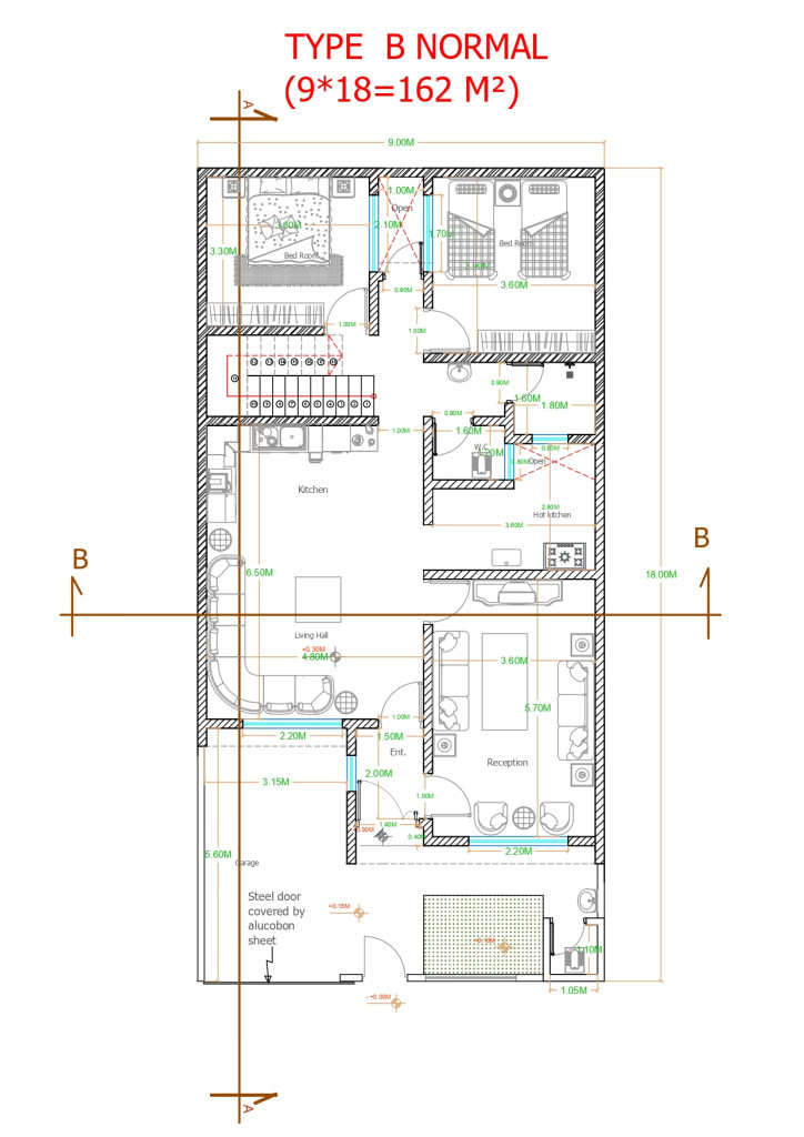 Type B, Normal Kat Planı