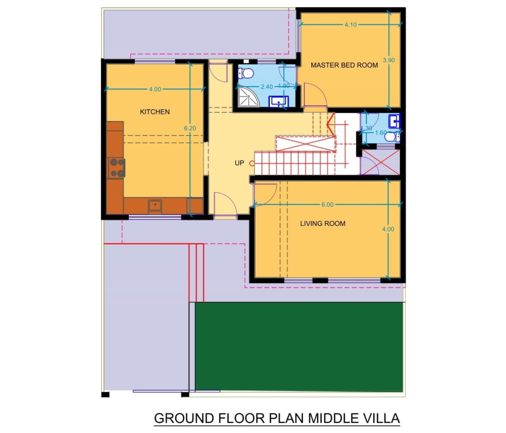 Block EE, Middle Villa خطة الطابق