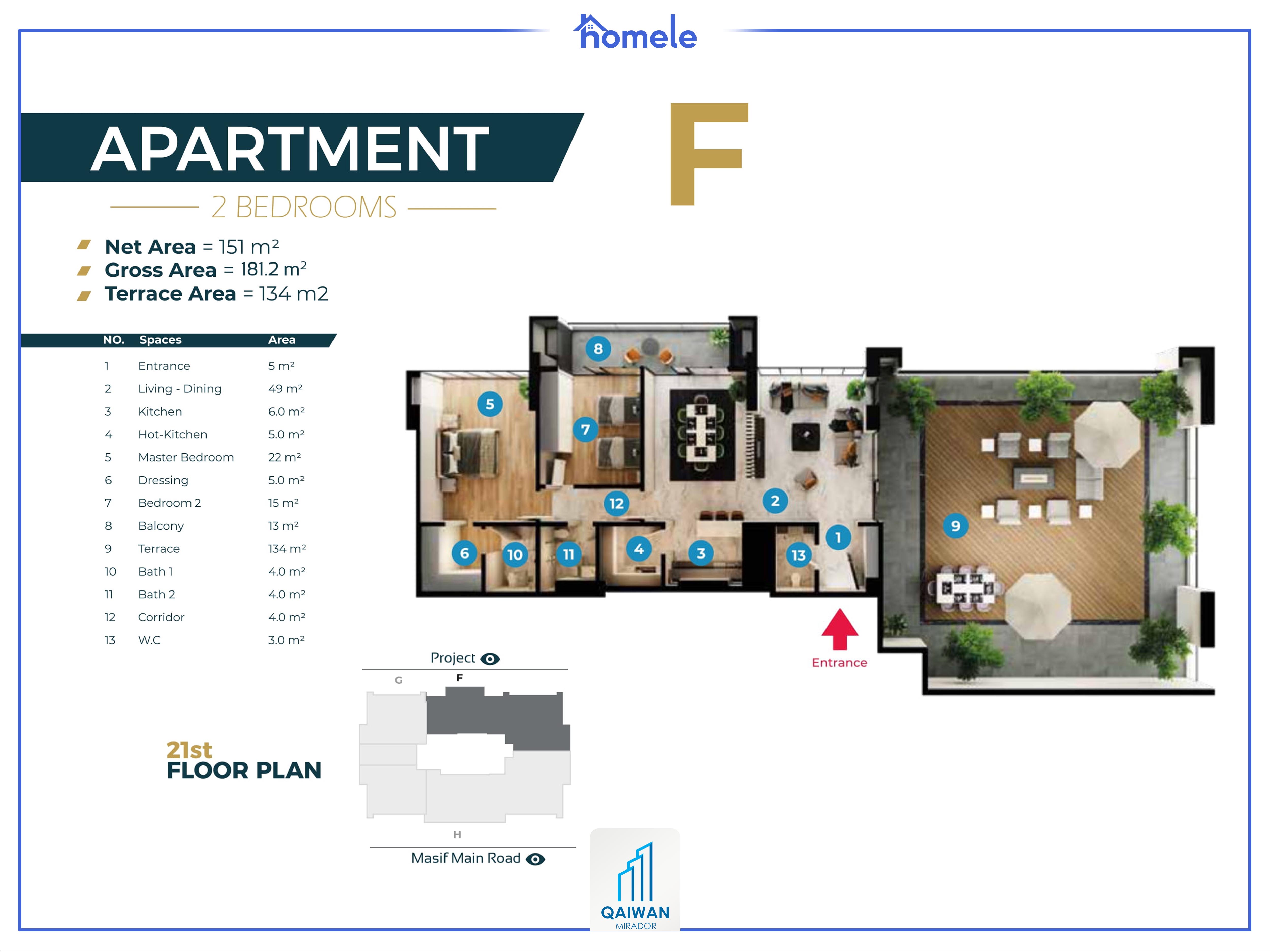 Building (B-C) 21st Floor پلانی نهۆم