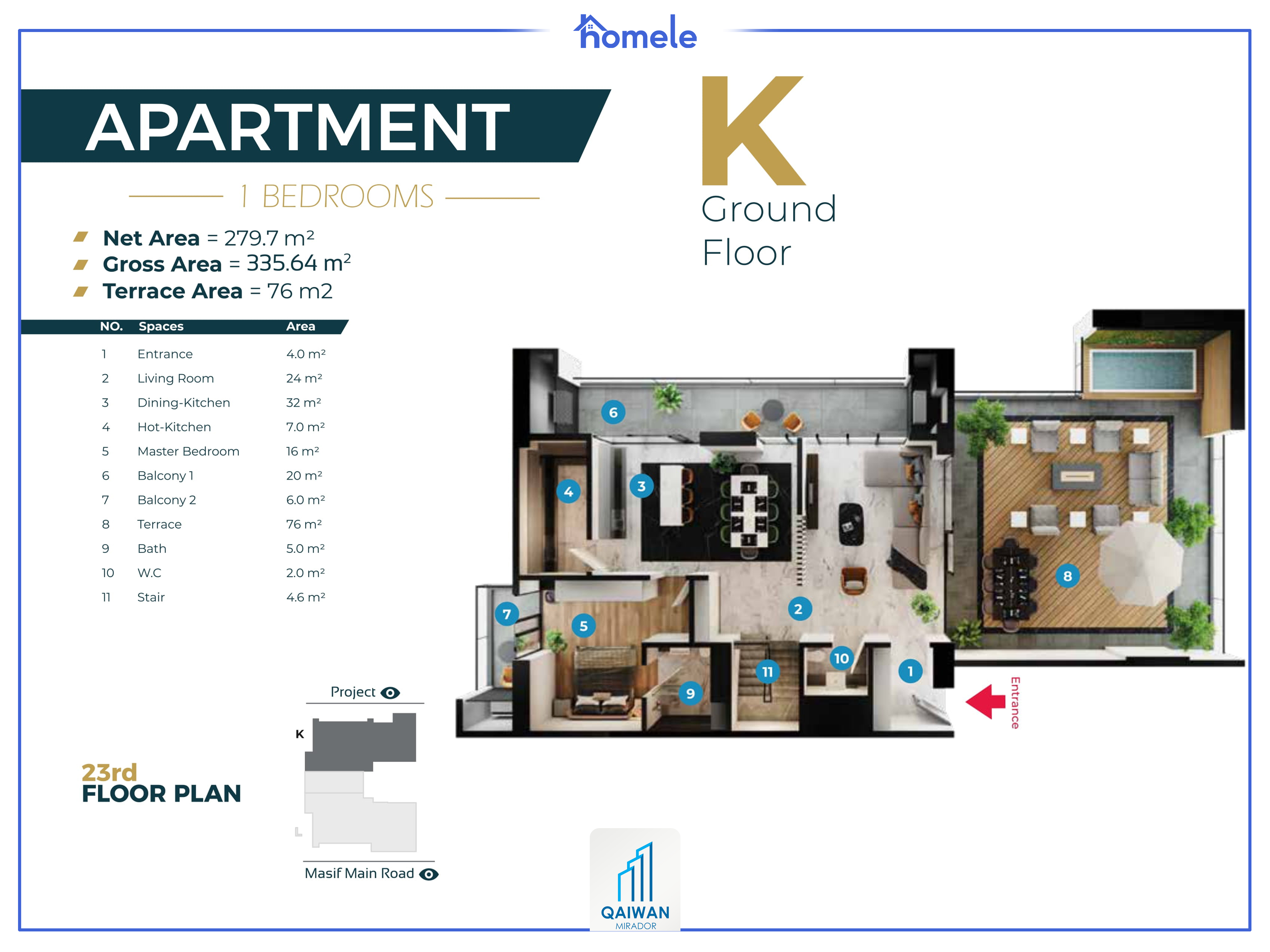 Building (B-C) 24th and 25th Floor پلانی نهۆم