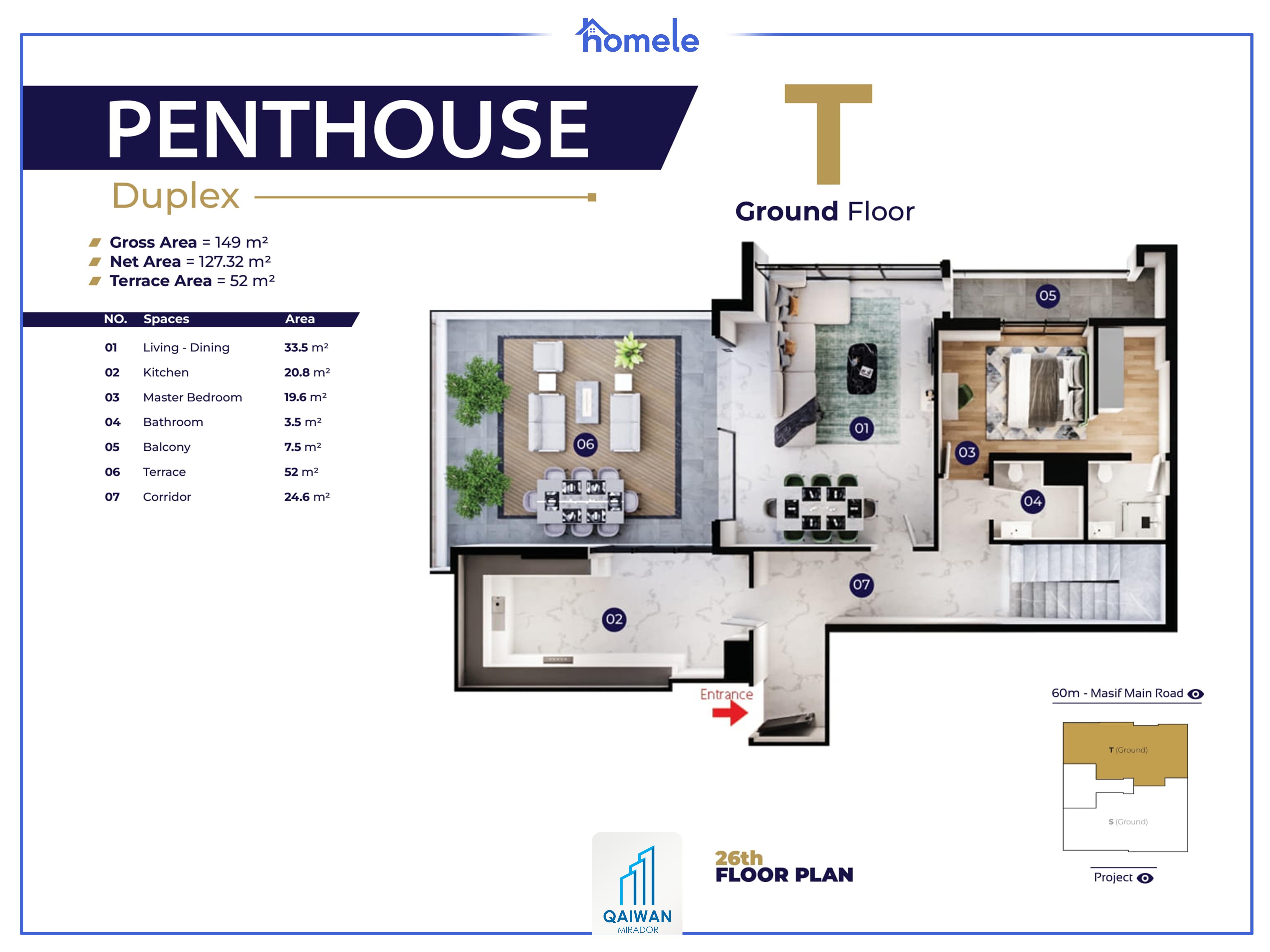 Building (D-F-G) 26th and 27th Floor پلانی نهۆم