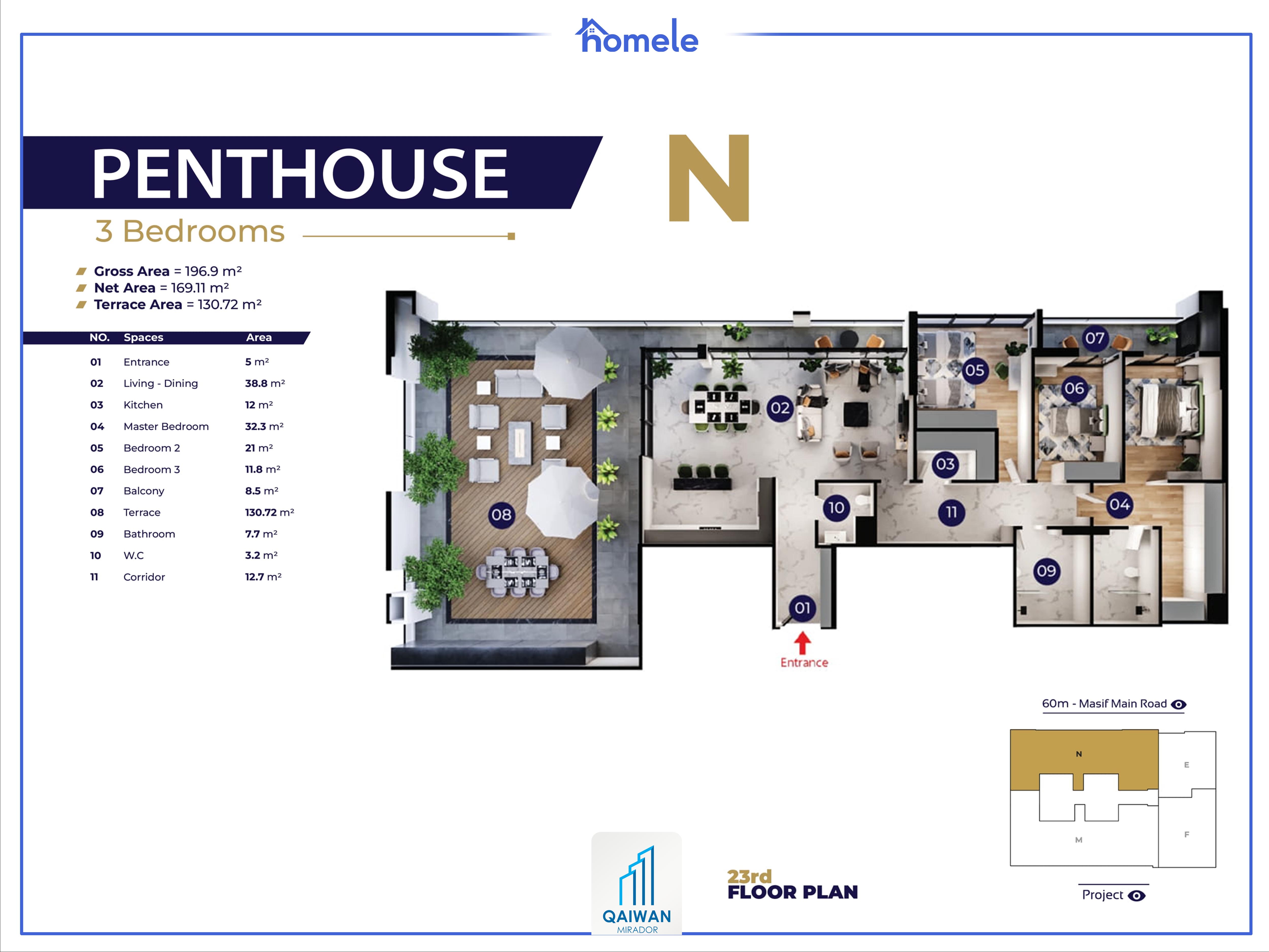 Building (D-F-G) 23rd Floor پلانی نهۆم