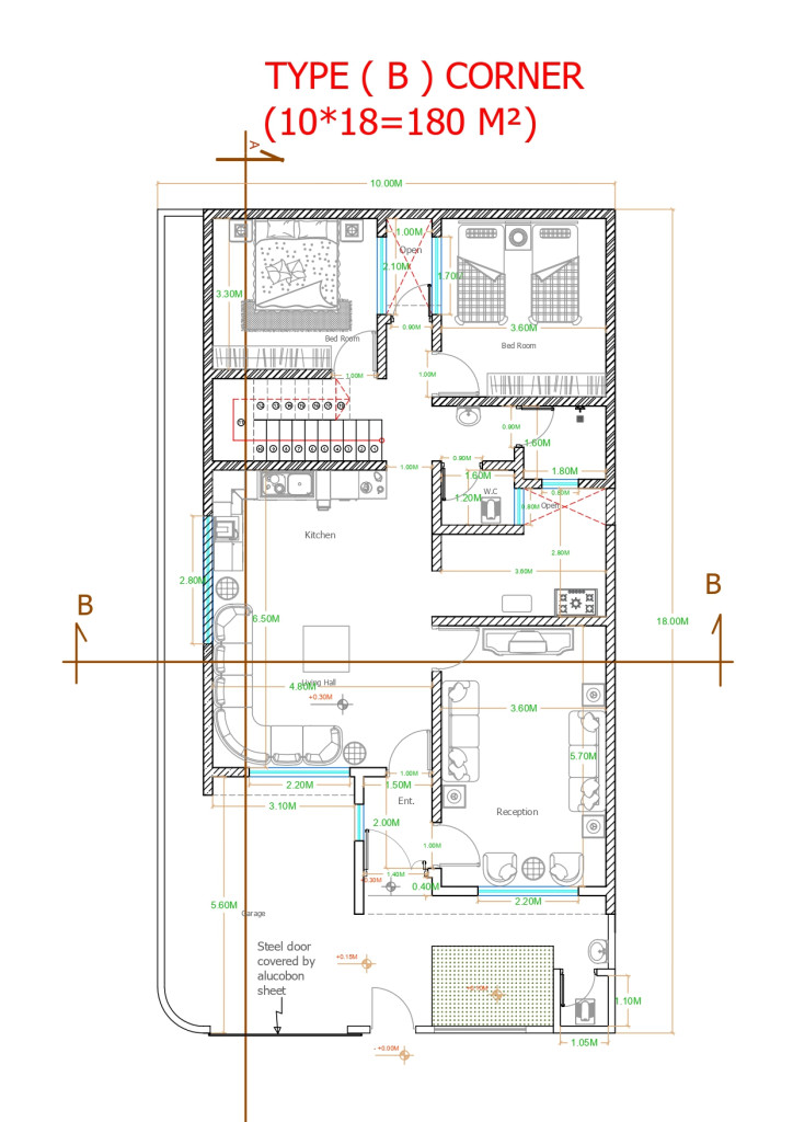 Type B, Corner Kat Planı