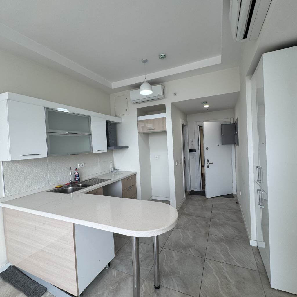 Modern studio apartment with city views