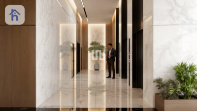 Modern Apartment with Sleek Design Resim 6
