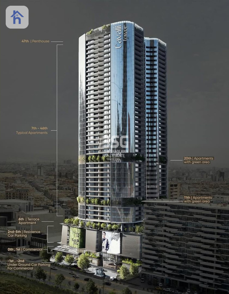 Modern 1-bedroom apartment in Cavalli Tower Resim 8