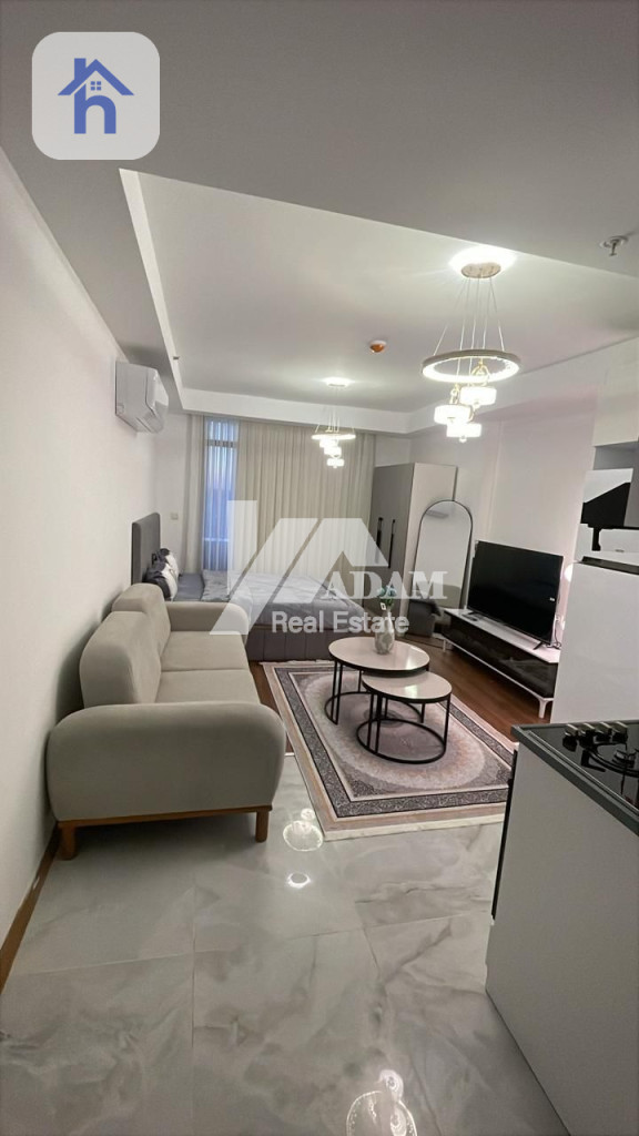 شوقەیەکی ستۆدیۆیی کە بە شێوەیەکی نایاب مۆبیلیات کراوە