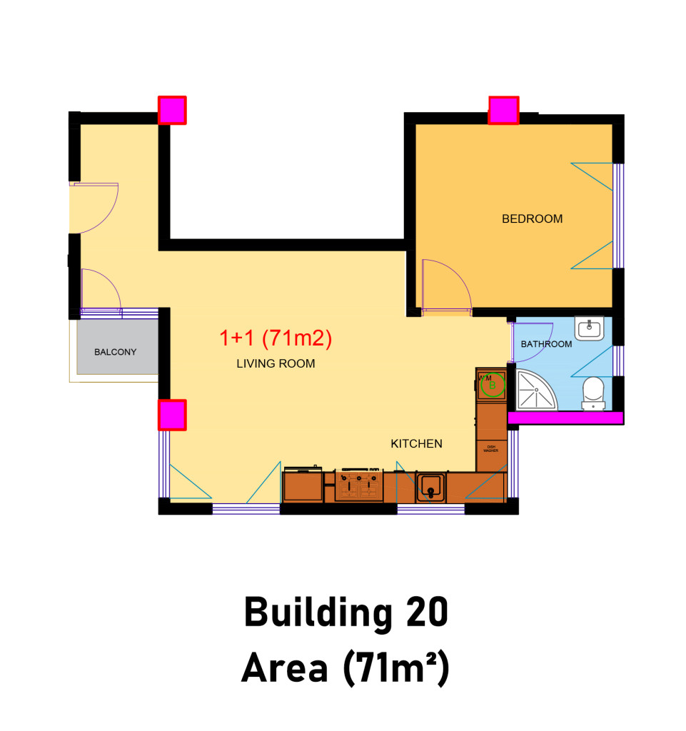 Building 20, 21 خطة الطابق