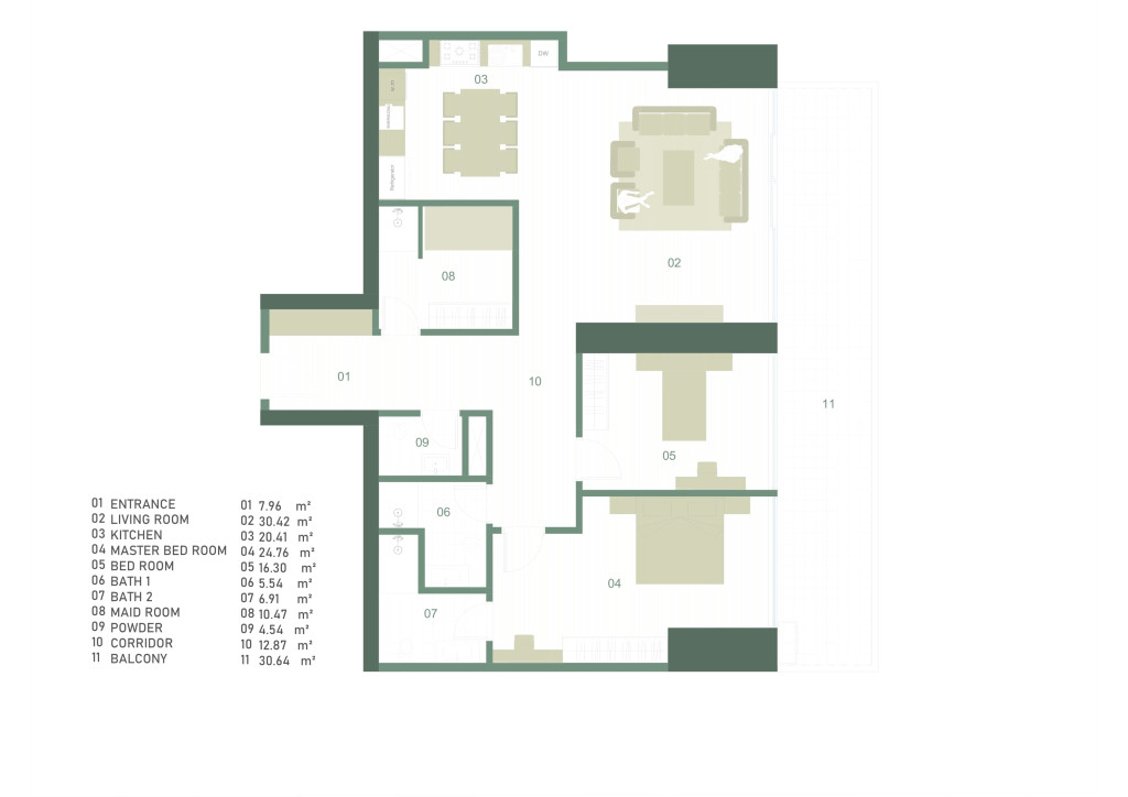 A, C Building پلانی نهۆم
